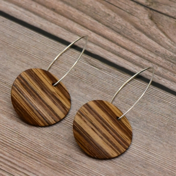 Zebrawood Round Earrings