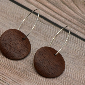 Mahogany Round Earrings